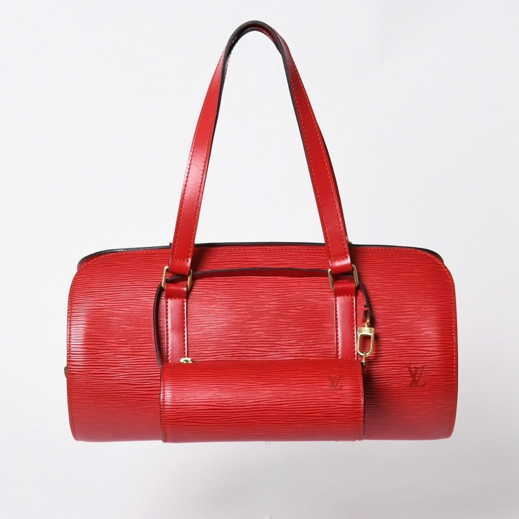 Louis Vuitton Tote Bag Epi Soufflot Red Gold