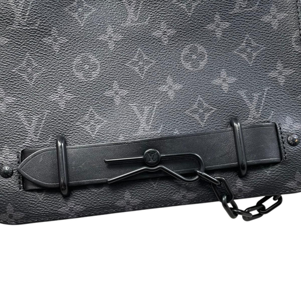 Louis Vuitton Shoulder Bag Steamer Messenger Monogram Eclipse Black — view 8