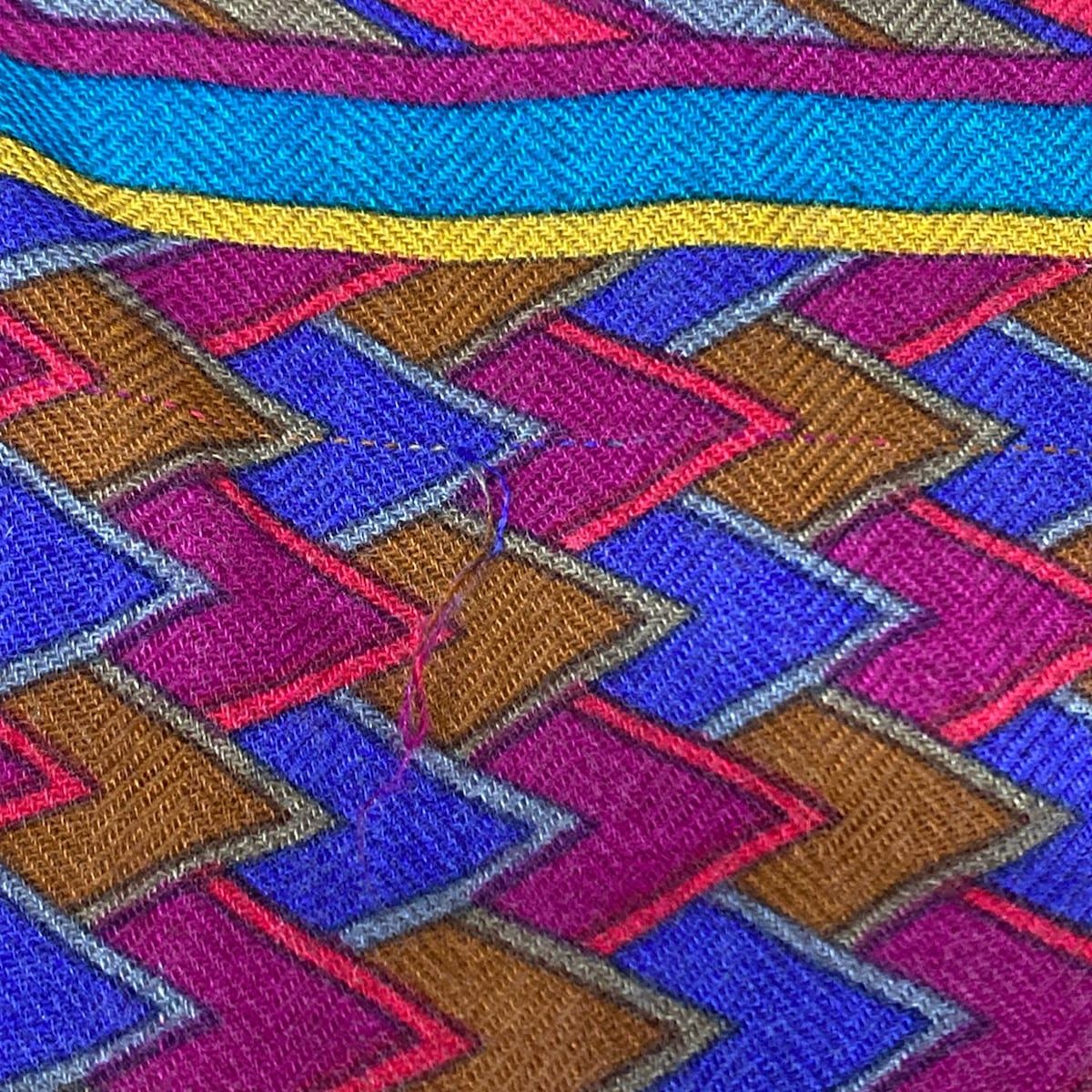 Hermes Shawl Pink Geometric Pattern Floral Cashmere Silk Scarf — view 7