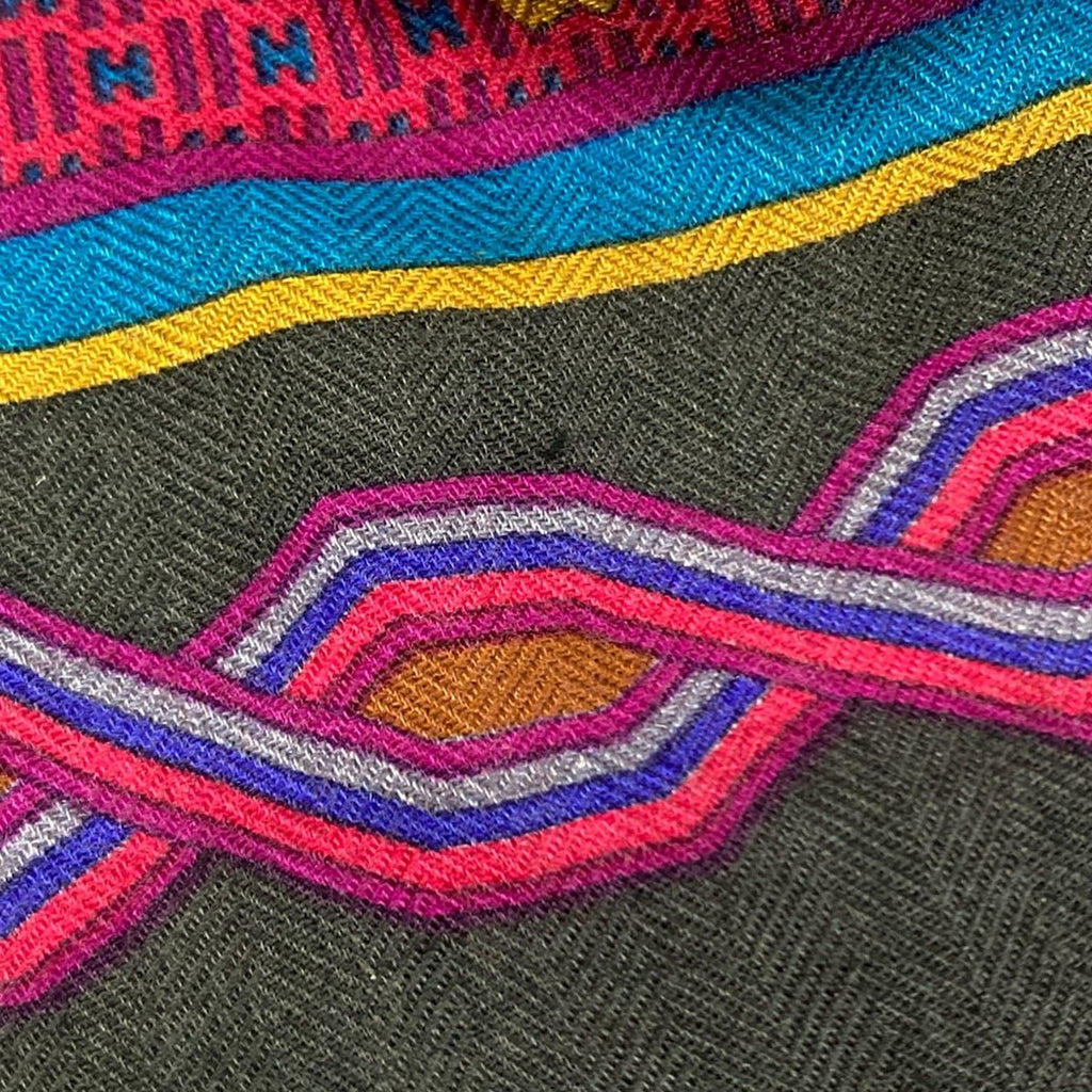 Hermes Shawl Pink Geometric Pattern Floral Cashmere Silk Scarf — view 6