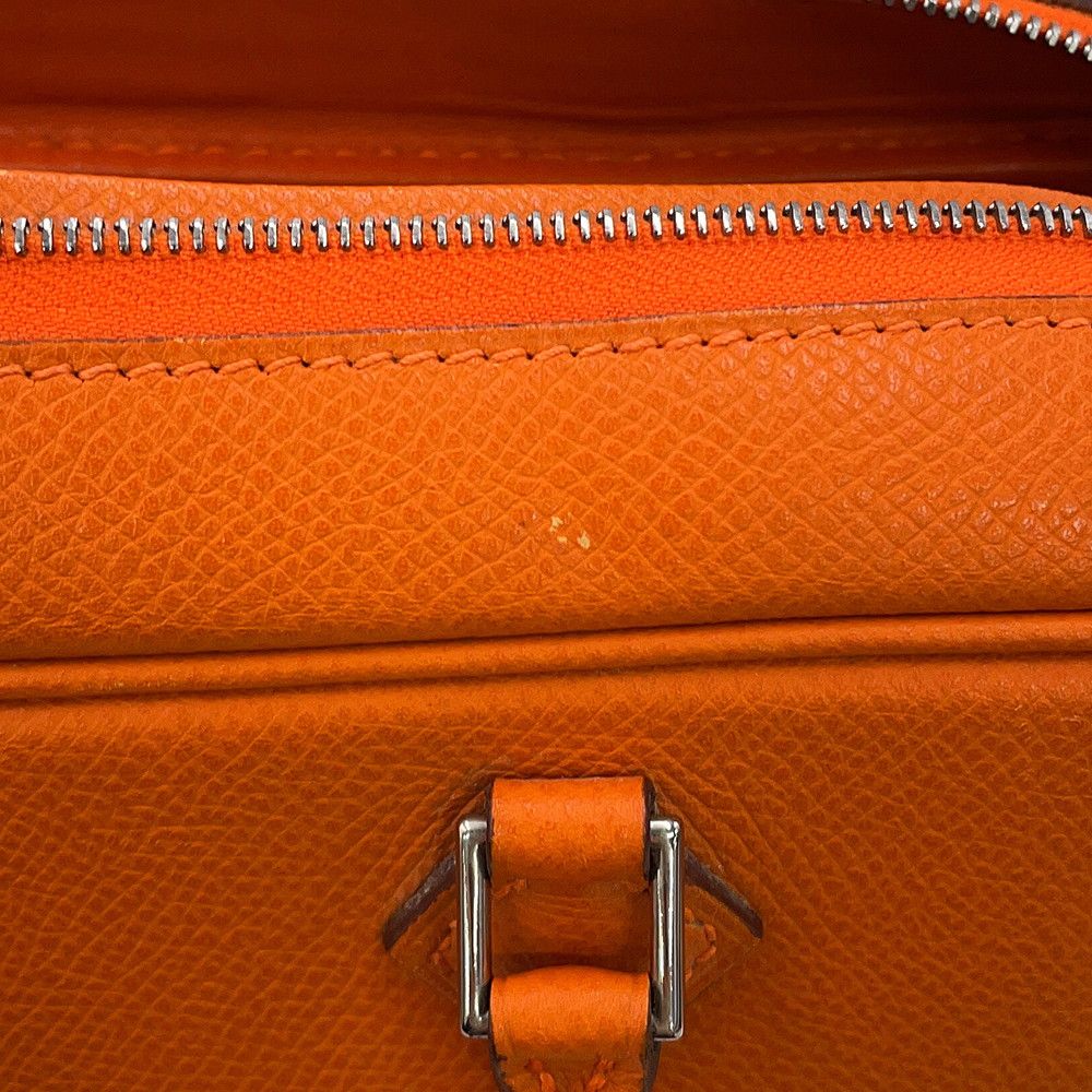 Hermes Handbag Plume Elan 28 Orange Silver Epsom — view 6