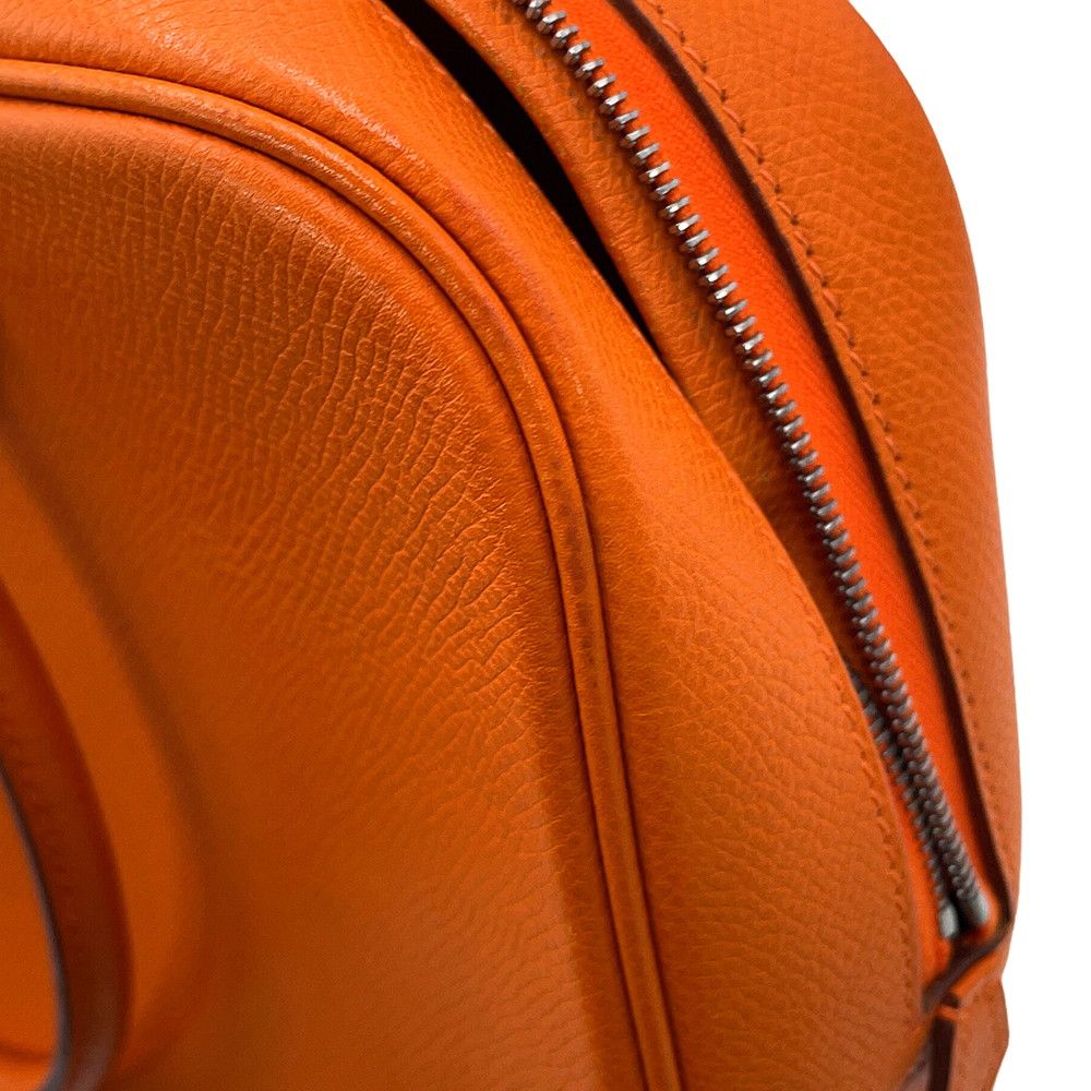 Hermes Handbag Plume Elan 28 Orange Silver Epsom — view 8