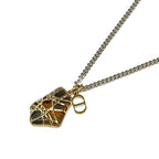 Dior Necklace Gold Silver Dark Brown — view 3