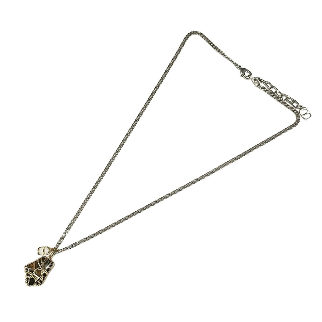 Dior Necklace Gold Silver Dark Brown — view 2