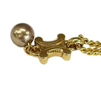 Celine Necklace Triomphe Gold Faux Pearl — view 5