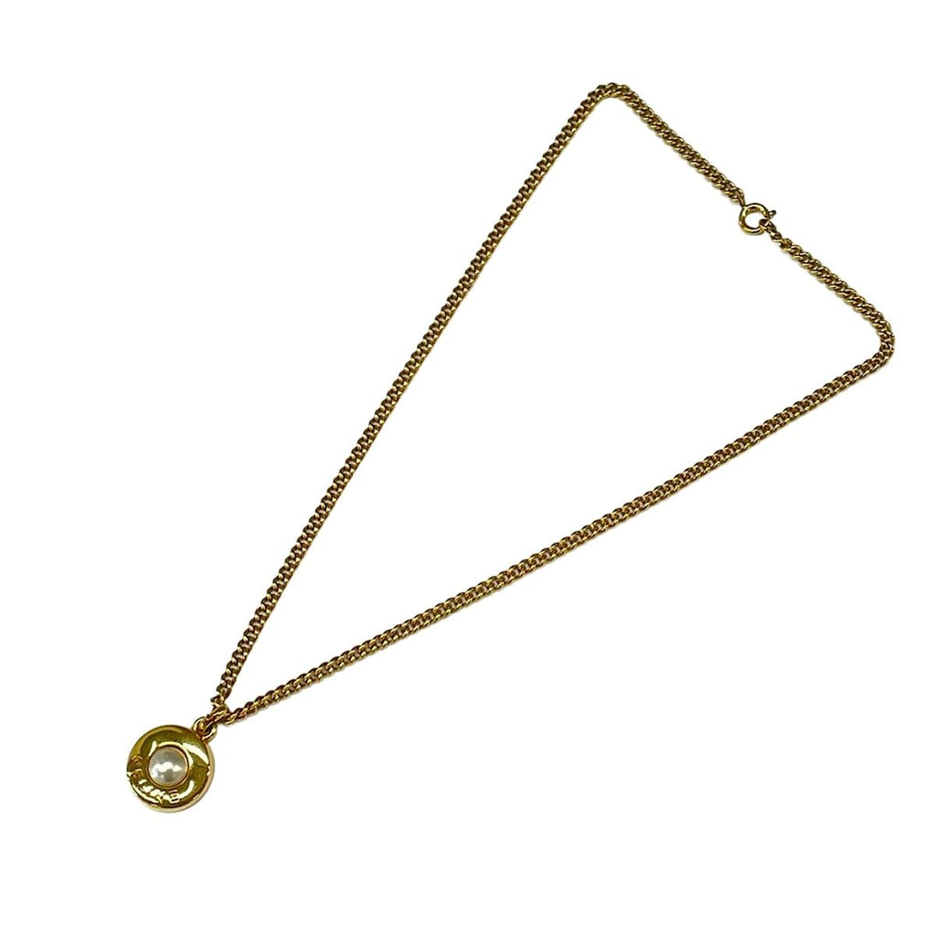Celine Necklace Ivory Gold Faux Pearl — view 2