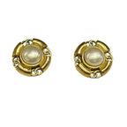 Chanel Earrings Gold Ivory CC Logo