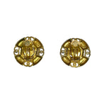 Chanel Earrings Gold Ivory CC Logo — view 2