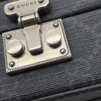 Gucci Shoulder Bag Cutout Interlocking GG Supreme Leather Black — view 8