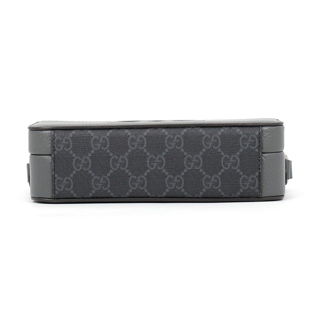 Gucci Shoulder Bag Cutout Interlocking GG Supreme Leather Black — view 3
