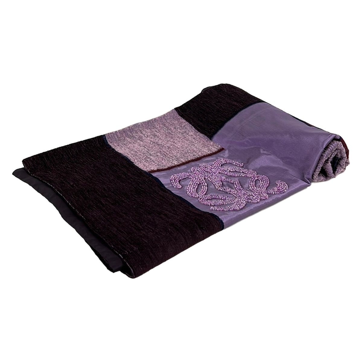 Loewe Shawl Purple Beads Wool Silk Scarf
