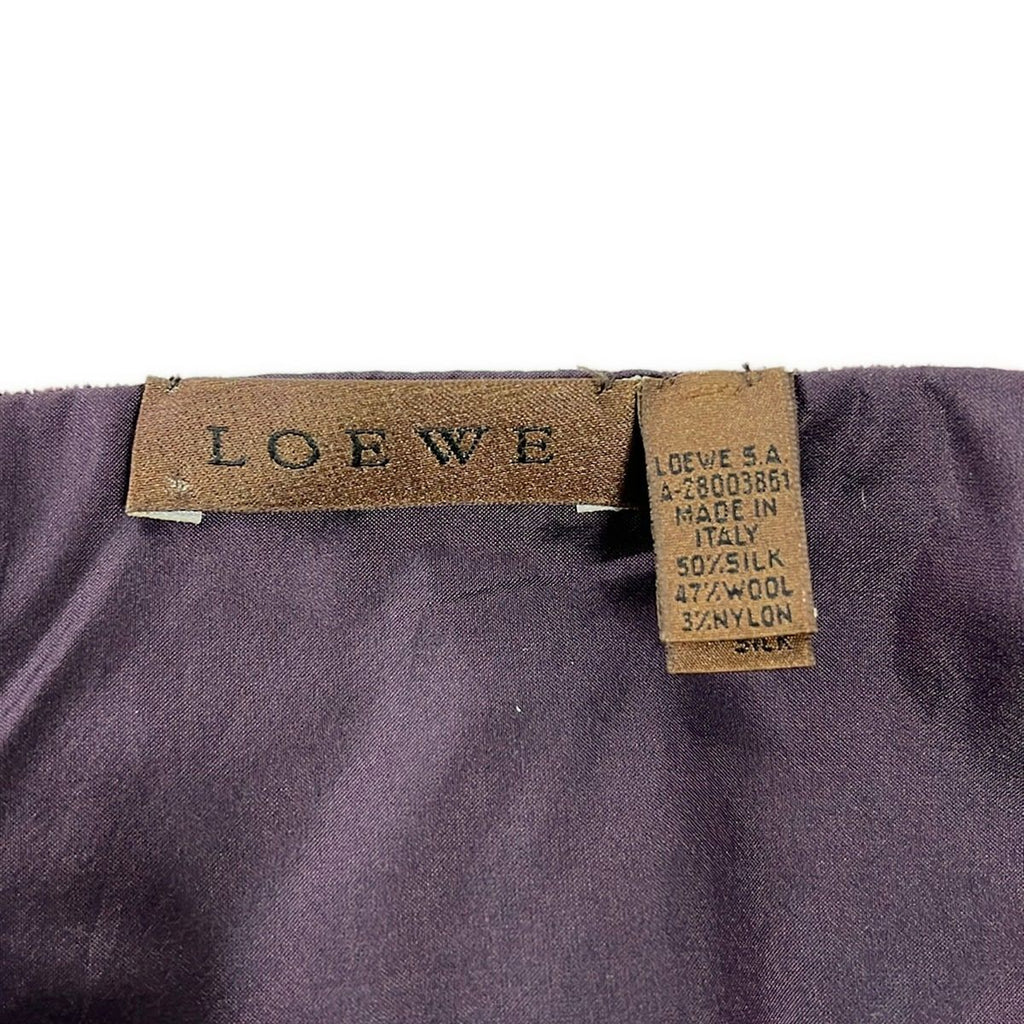 Loewe Shawl Purple Beads Wool Silk Scarf — view 2