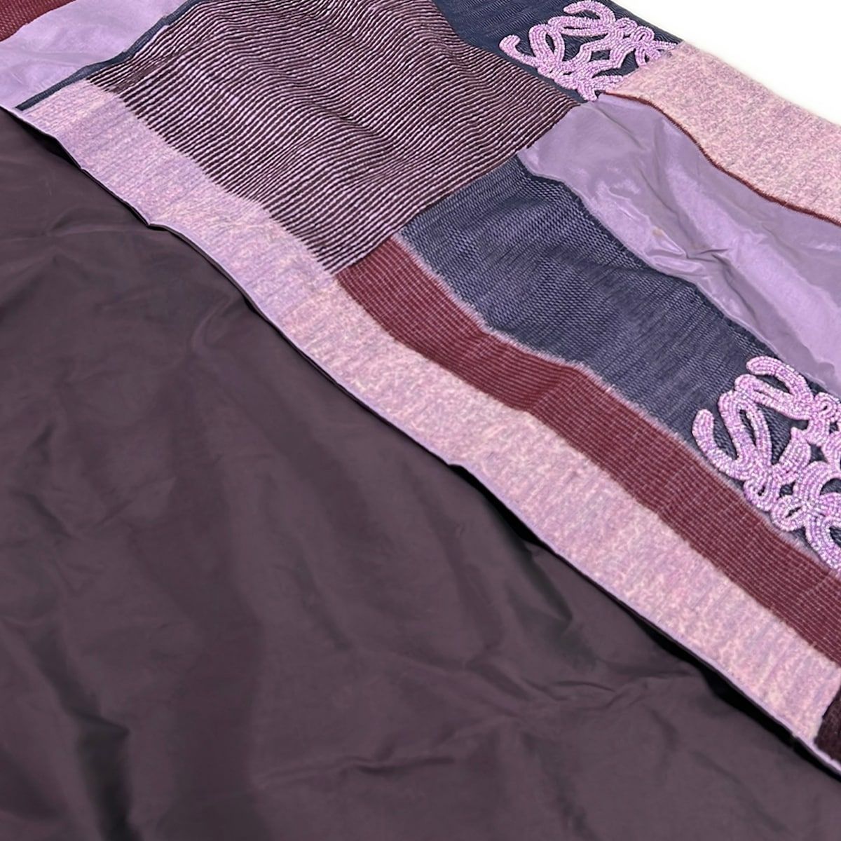 Loewe Shawl Purple Beads Wool Silk Scarf — view 3
