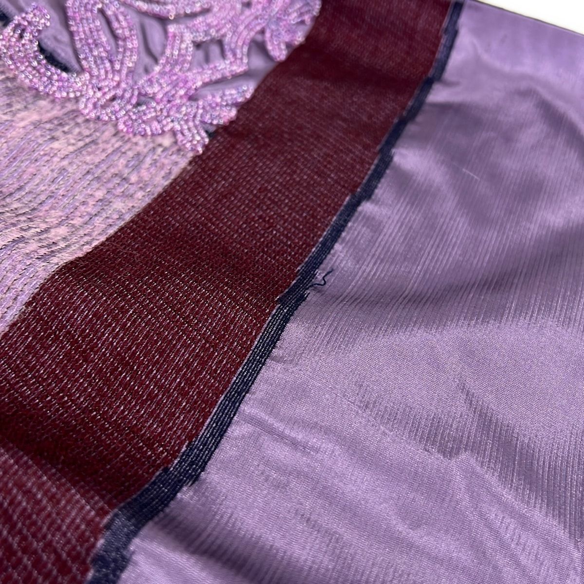 Loewe Shawl Purple Beads Wool Silk Scarf — view 4