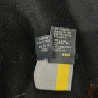Fendi Shawl Black Dark Brown Cashmere Fur Scarf — view 5