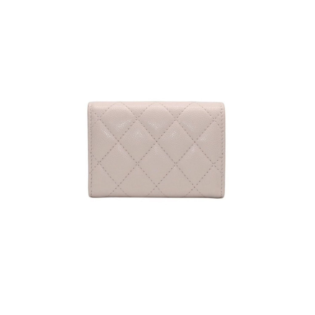 Chanel Classic Small Flap Wallet Base CC Logo Caviar Leather Pink — view 3