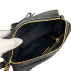 Prada Shoulder Bag Logo Jacquard Ribbon Black — view 5