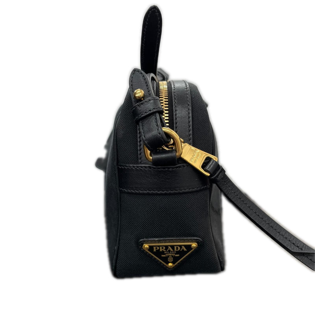 Prada Shoulder Bag Logo Jacquard Ribbon Black — view 3