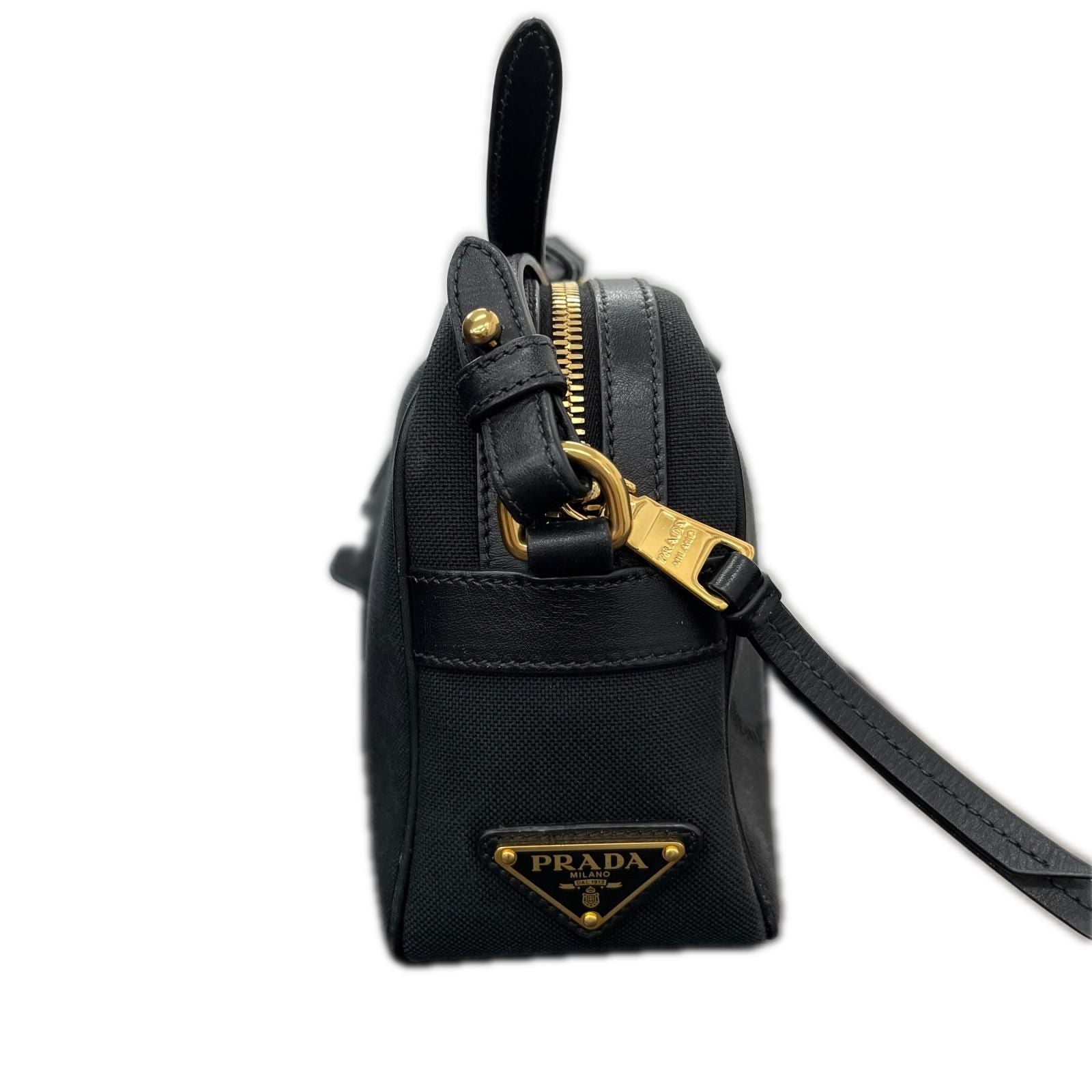 Prada Shoulder Bag Logo Jacquard Ribbon Black — view 3