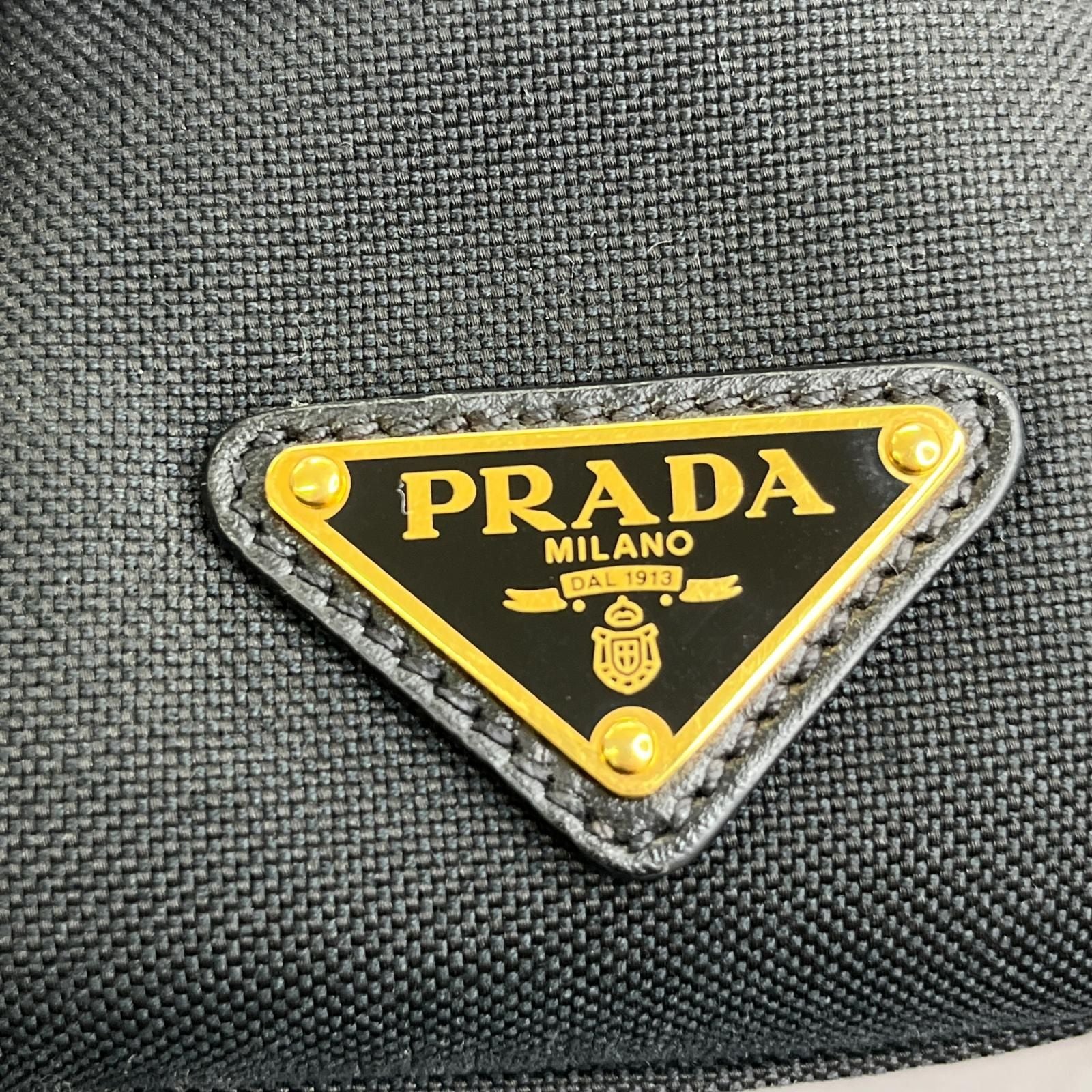 Prada Shoulder Bag Logo Jacquard Ribbon Black — view 6