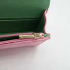 Chanel Ten Quilted Flap Phone Case Pink Green Gold Chain — view 8