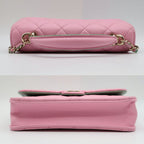 Chanel Ten Quilted Flap Phone Case Pink Green Gold Chain — view 4