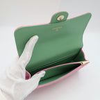 Chanel Ten Quilted Flap Phone Case Pink Green Gold Chain — view 6