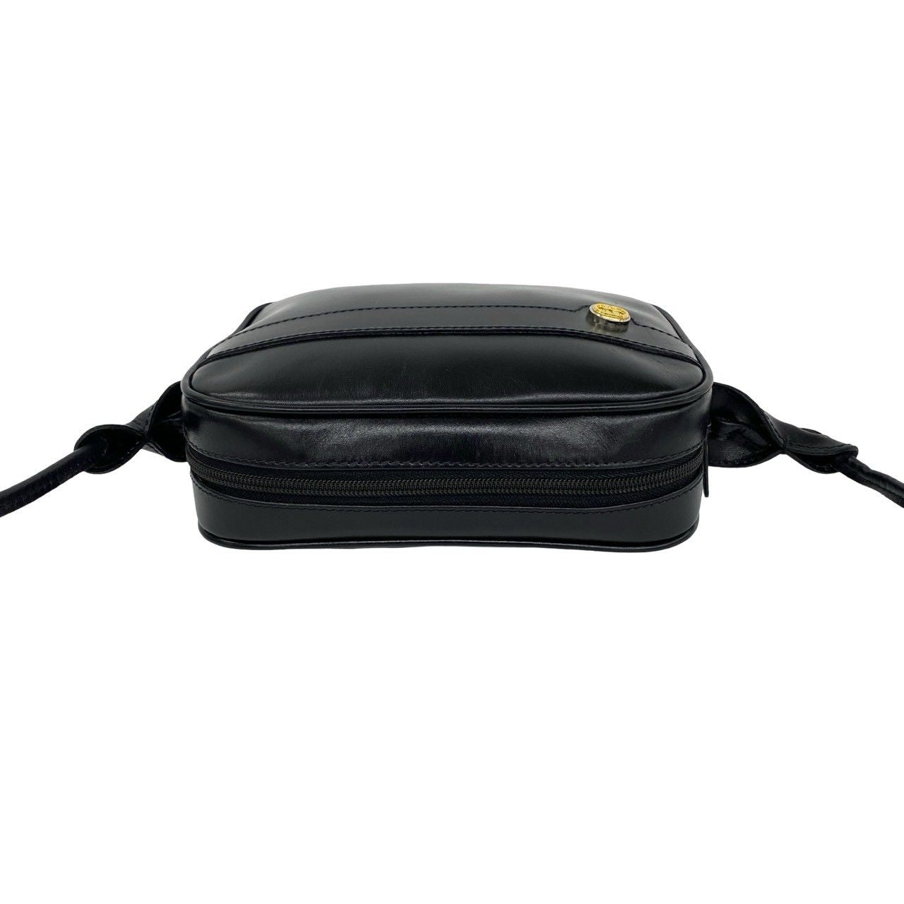 Gucci Vintage GG Logo Leather Mini Shoulder Bag Crossbody Pochette Black — view 4