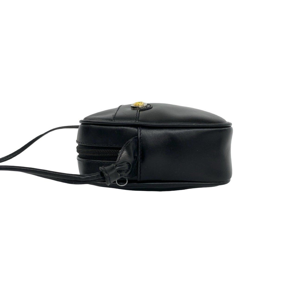 Gucci Vintage GG Logo Leather Mini Shoulder Bag Crossbody Pochette Black — view 5