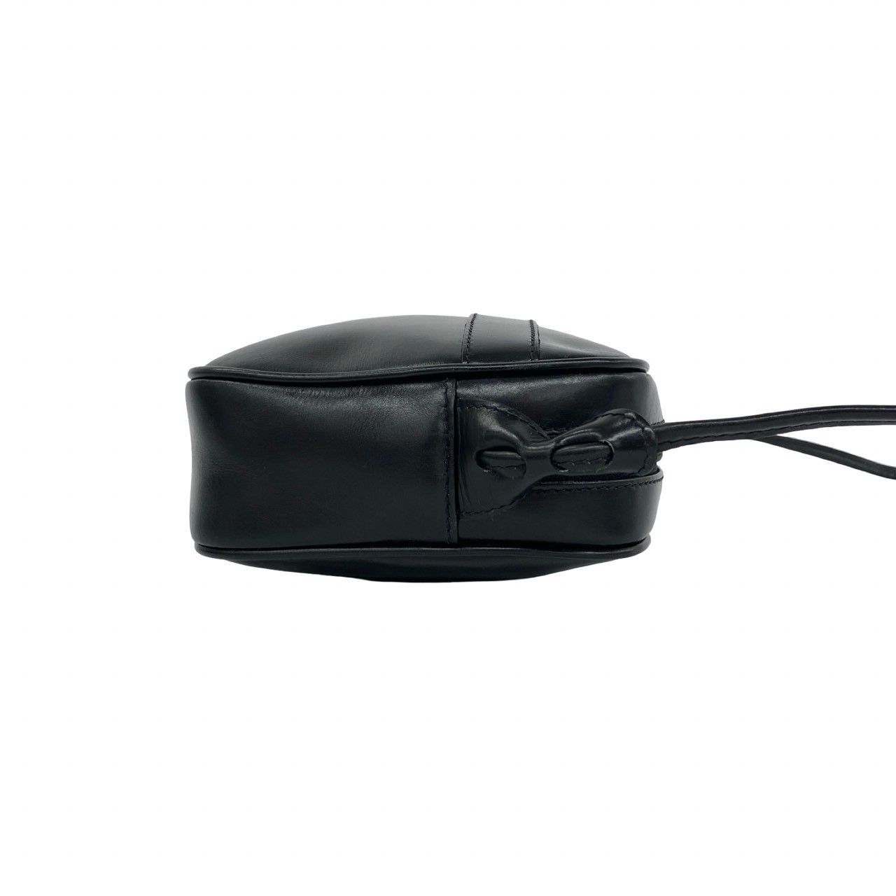 Gucci Vintage GG Logo Leather Mini Shoulder Bag Crossbody Pochette Black — view 6