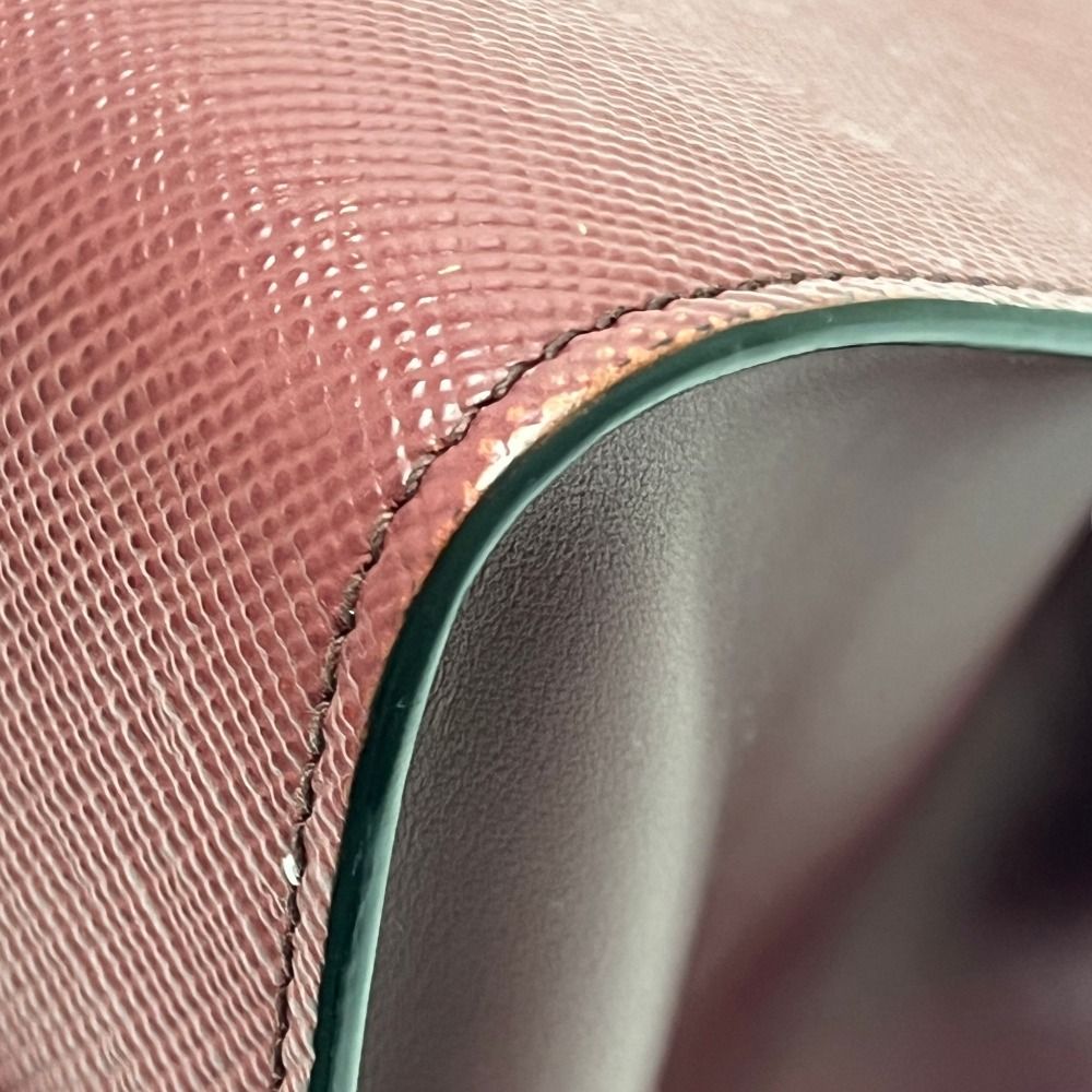 Prada Handbag Monochrome Saffiano Leather Wine — view 5