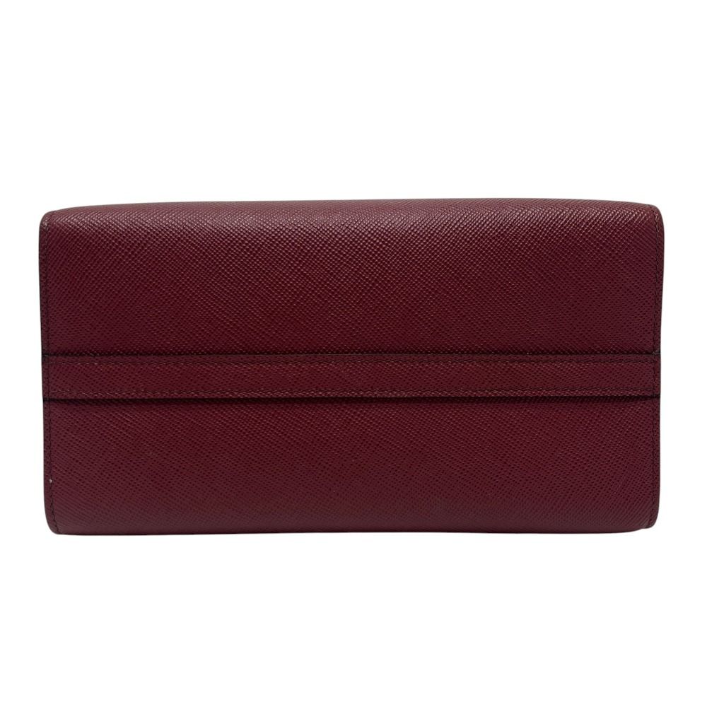 Prada Handbag Monochrome Saffiano Leather Wine — view 4