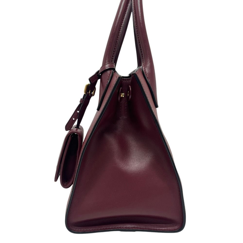 Prada Handbag Monochrome Saffiano Leather Wine — view 2