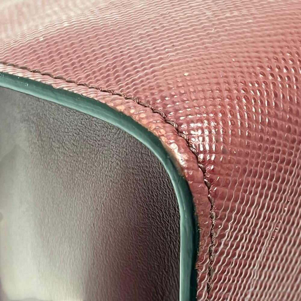 Prada Handbag Monochrome Saffiano Leather Wine — view 6