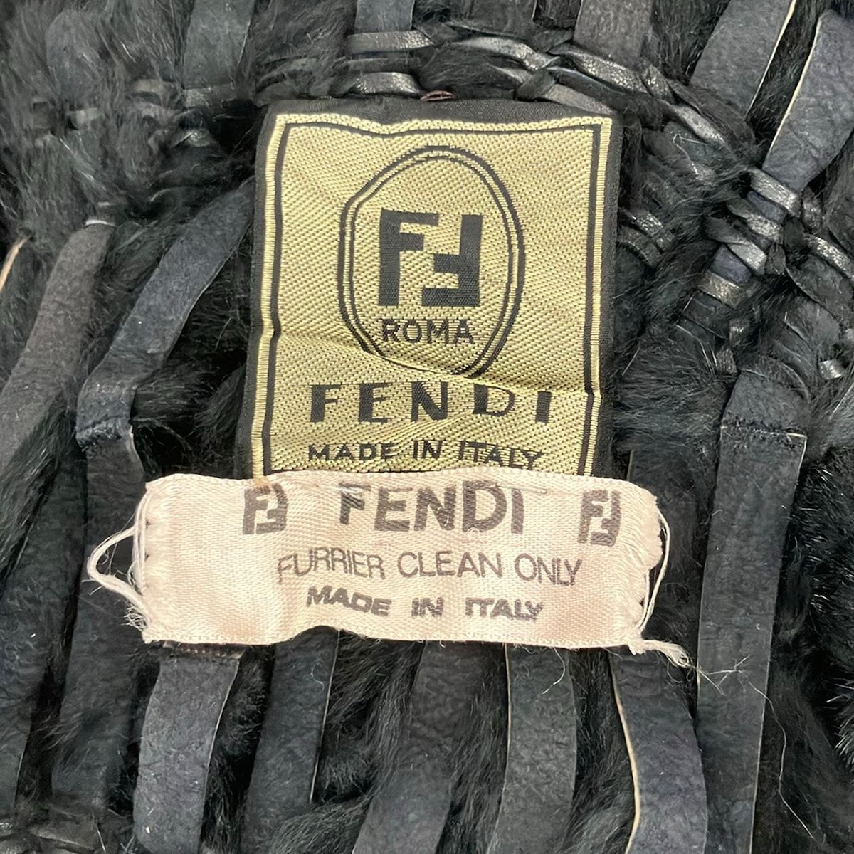 Fendi Shawl Black Fur Scarf — view 2