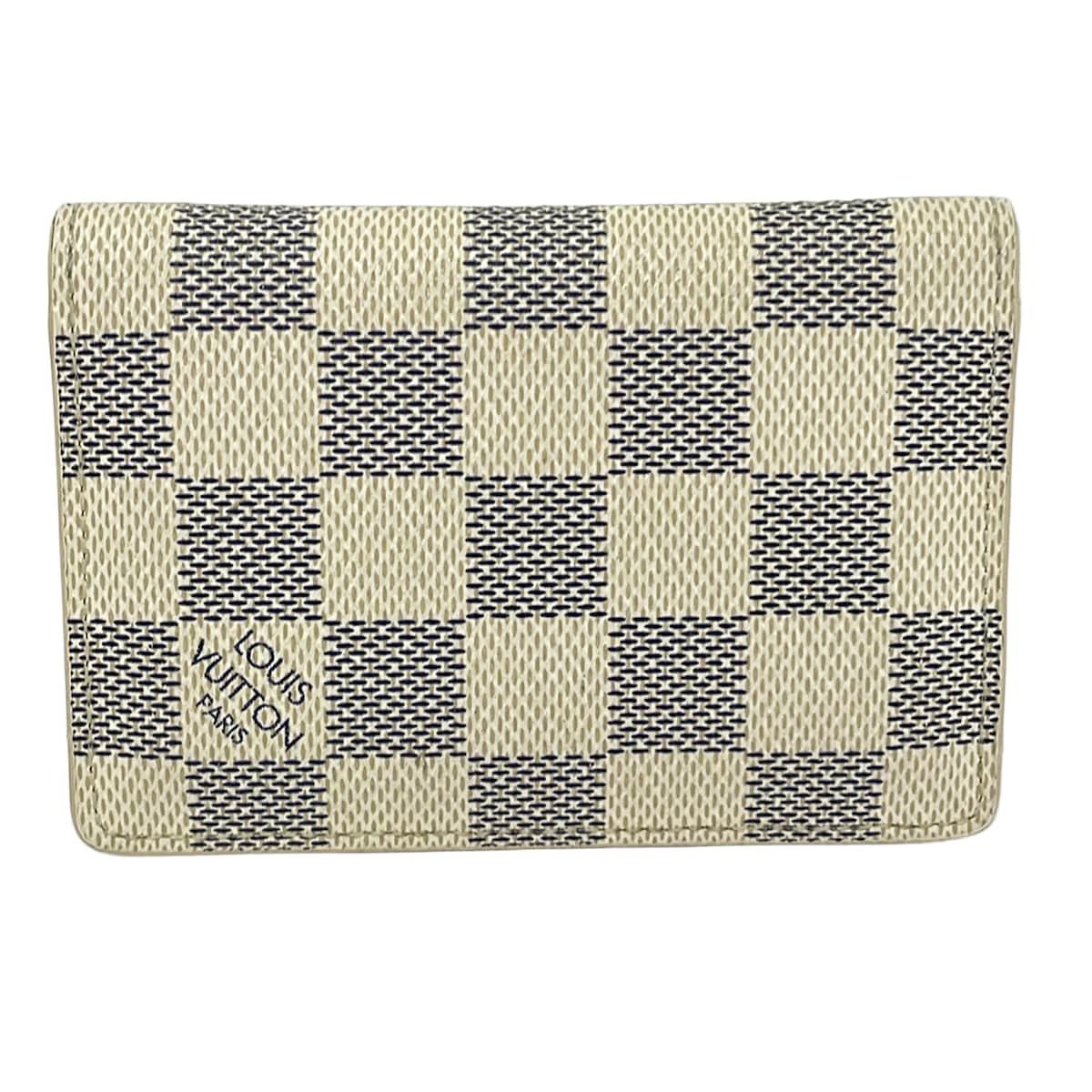 Louis Vuitton Card Case Damier Pocket Organizer Azur Initial