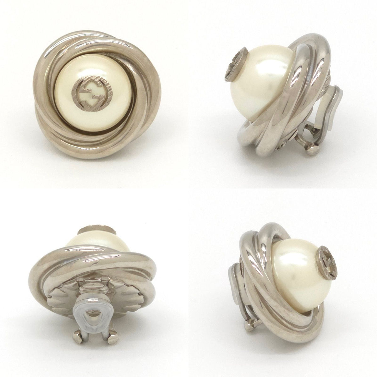 Gucci Interlocking Pearl Earrings Glass Twist — view 5