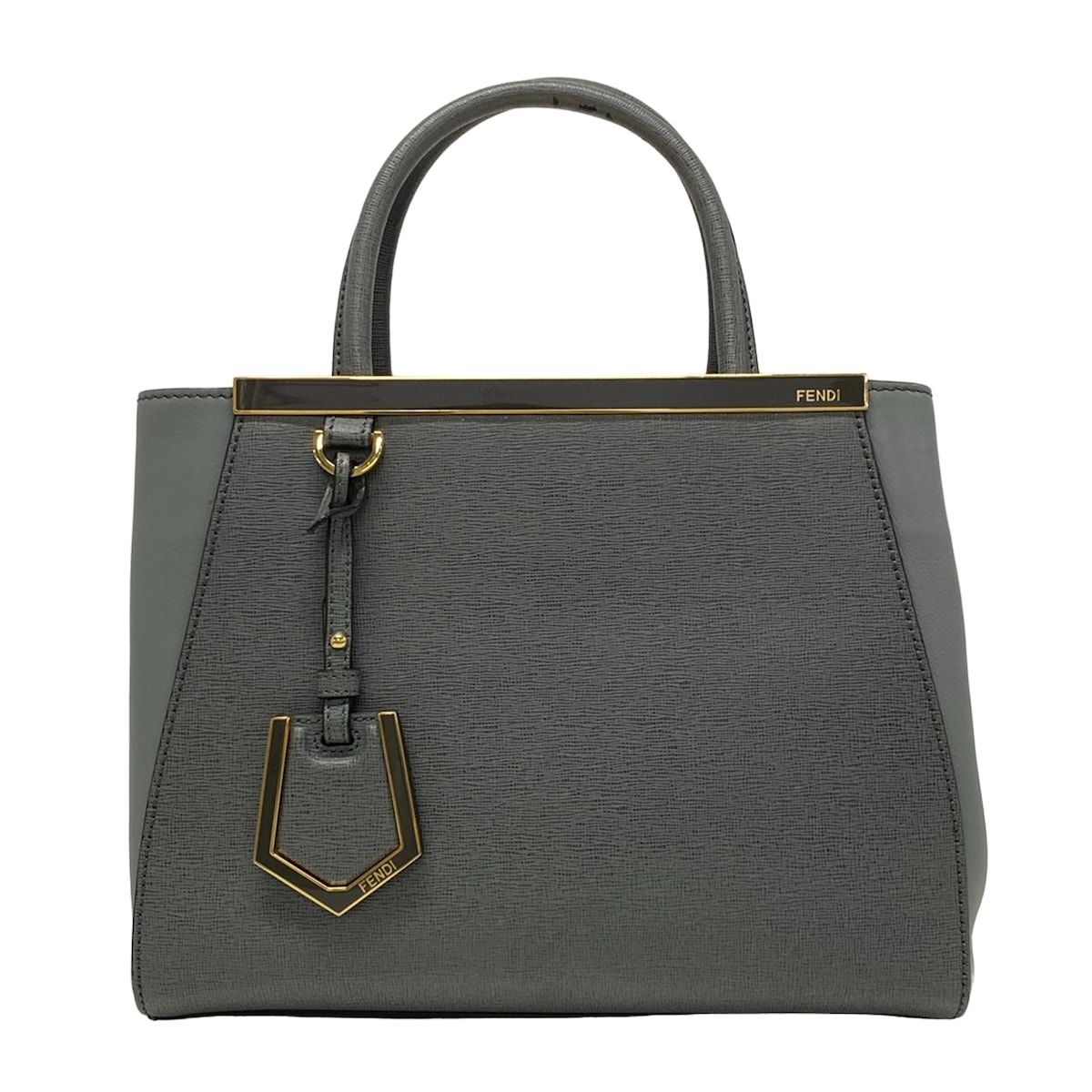 Fendi Tote Bag Petite Toujour Dark Gray Leather