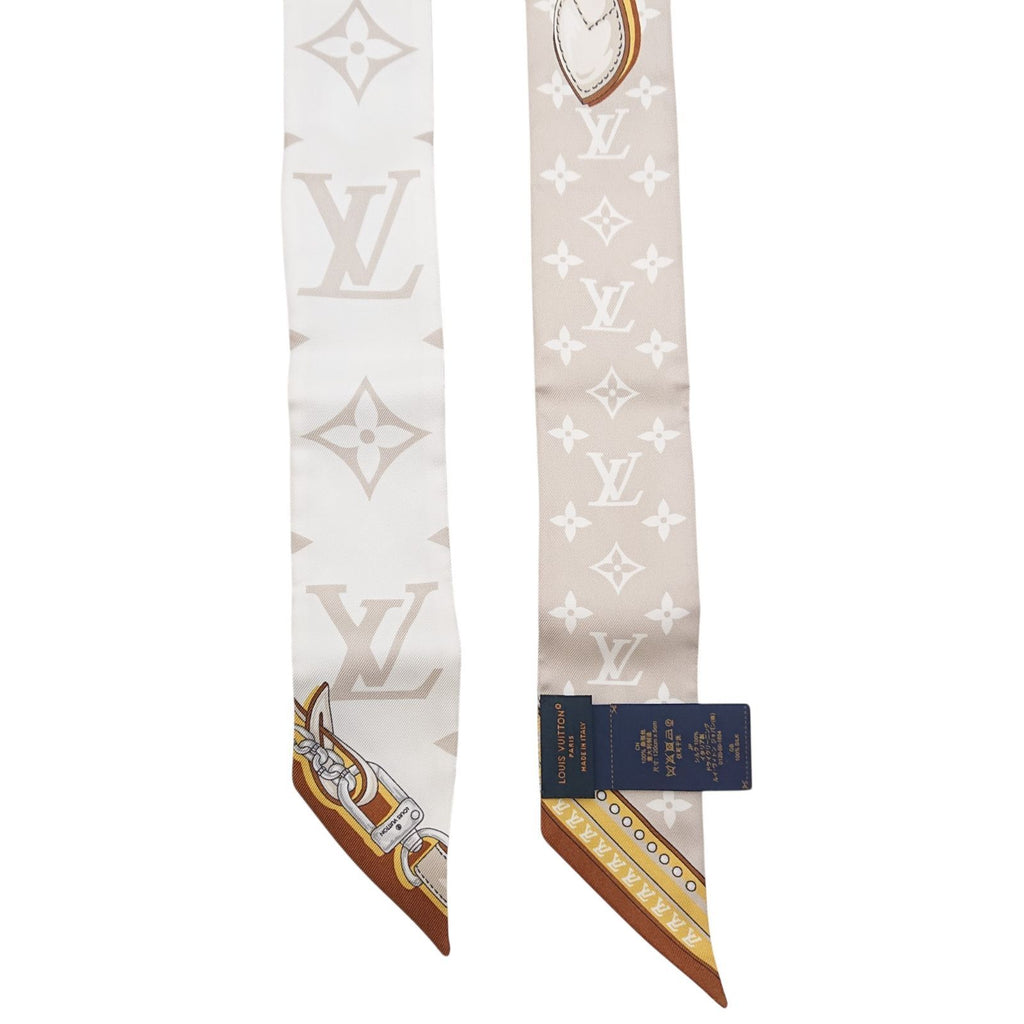 Louis Vuitton Bandeau BB Ultimate for Beige White Silk Gift Scarf — view 4