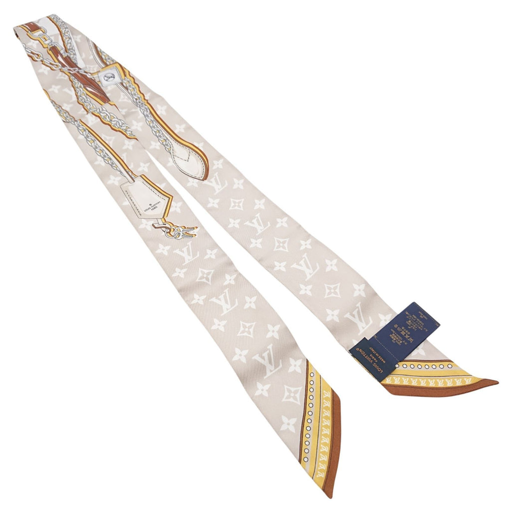 Louis Vuitton Bandeau BB Ultimate for Beige White Silk Gift Scarf — view 2
