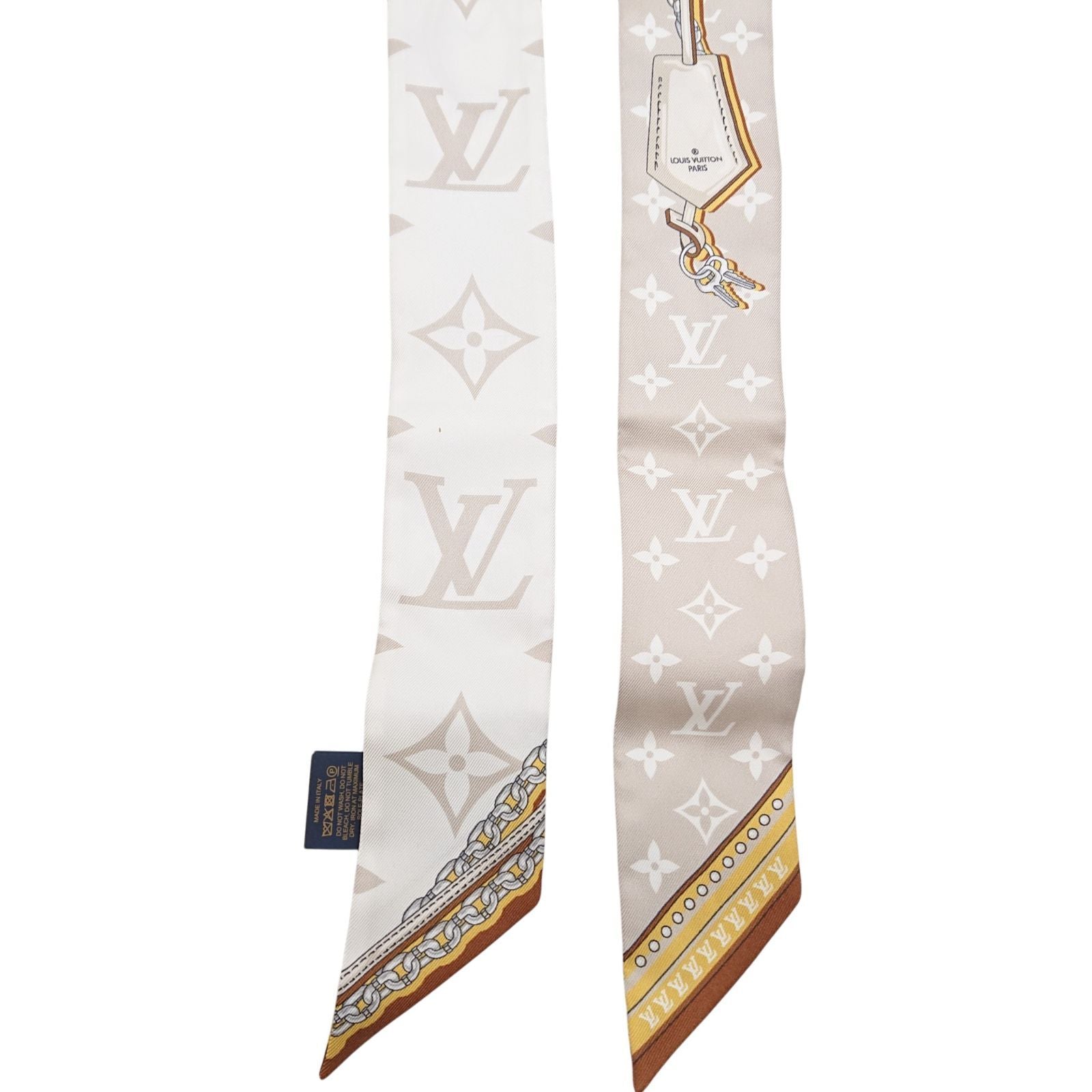 Louis Vuitton Bandeau BB Ultimate for Beige White Silk Gift Scarf — view 6