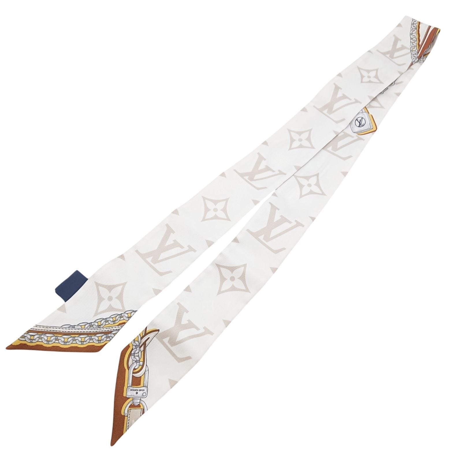 Louis Vuitton Bandeau BB Ultimate for Beige White Silk Gift Scarf — view 3