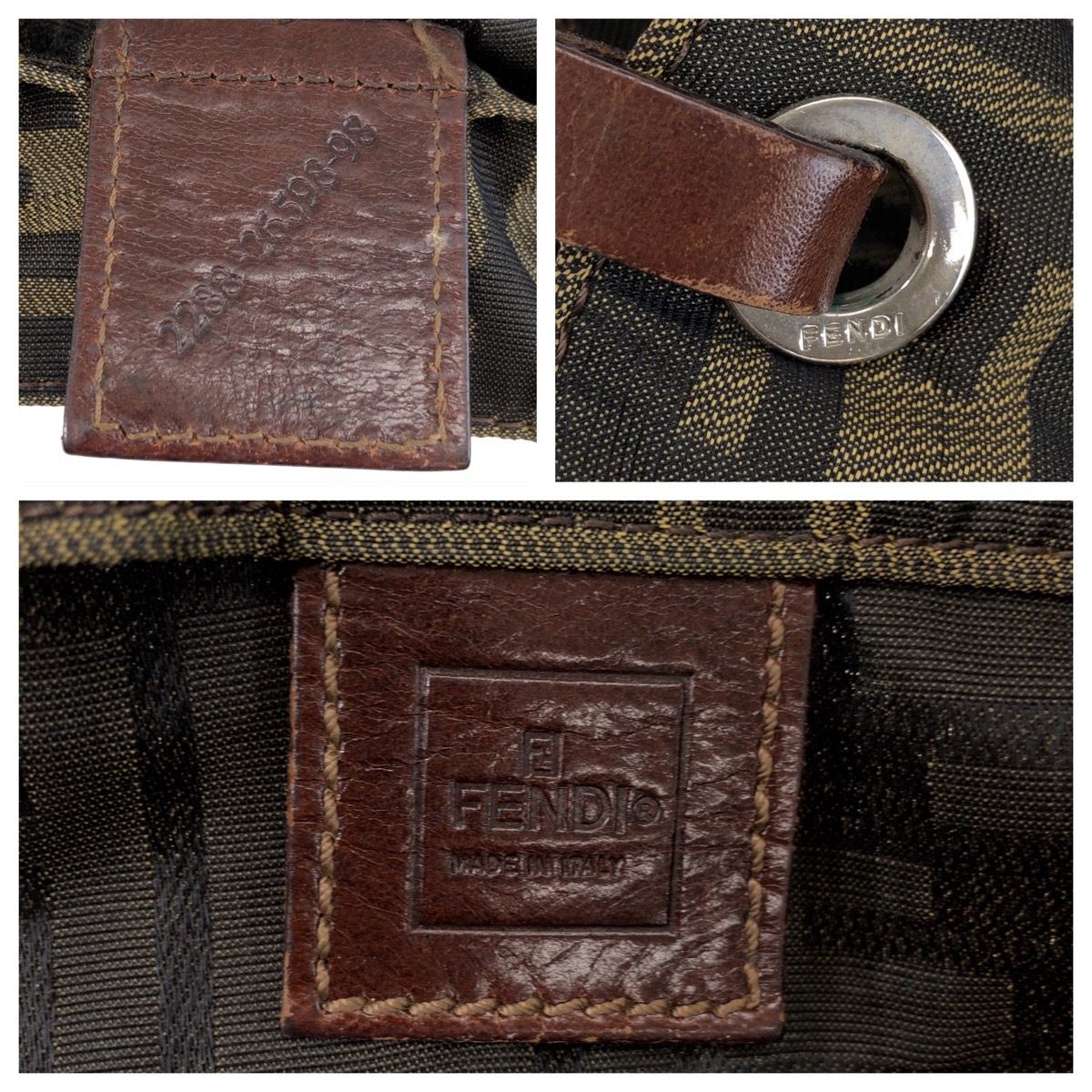 Fendi Zucca Brown Silver Canvas Leather Tote Bag — view 4