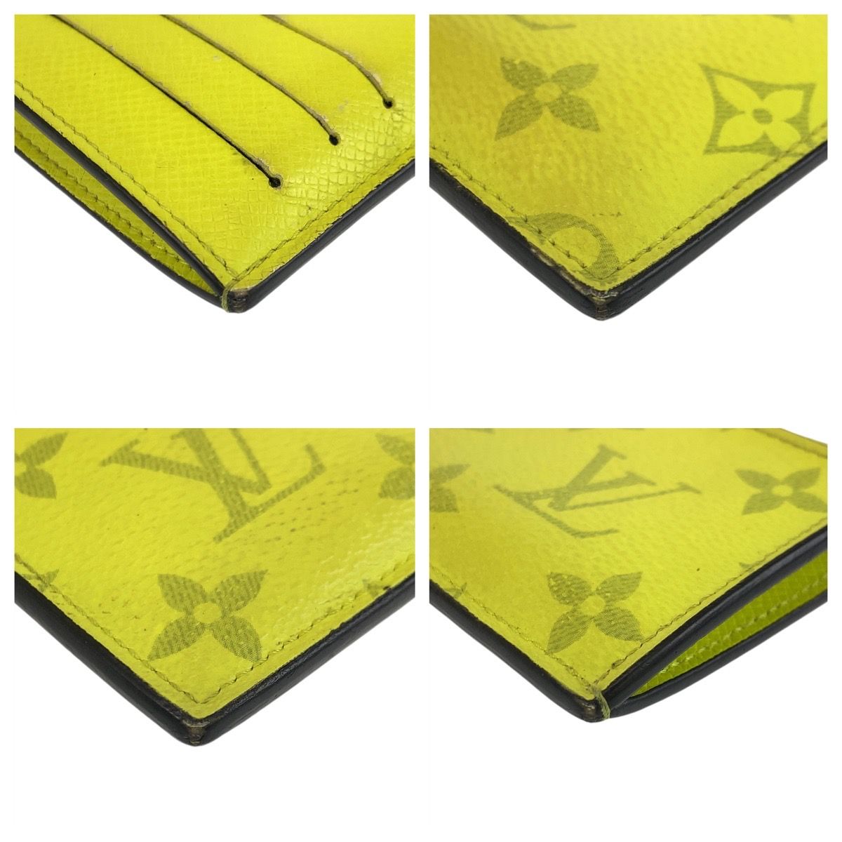 Louis Vuitton Taigarama Coincard Holder Jaune Yellow Coin Case Fragment — view 6