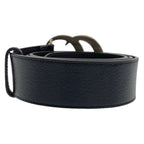 Gucci GG Marmont 85 34 Inch Black Silver Leather Belt Buckle — view 5