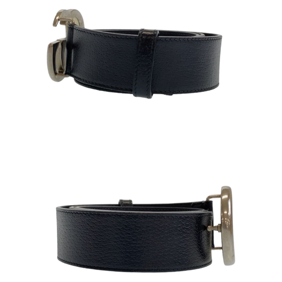 Gucci GG Marmont 85 34 Inch Black Silver Leather Belt Buckle — view 6