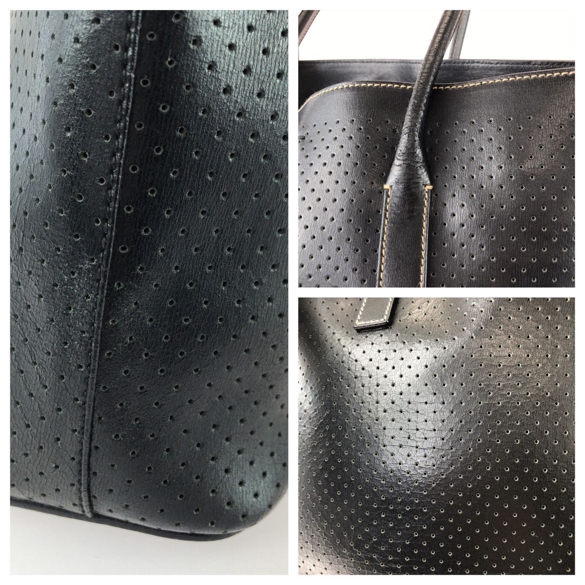 Prada Triangular Black Silver Tote Bag — view 5
