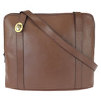Dior Vintage Logo CD Brown Leather Shoulder Bag