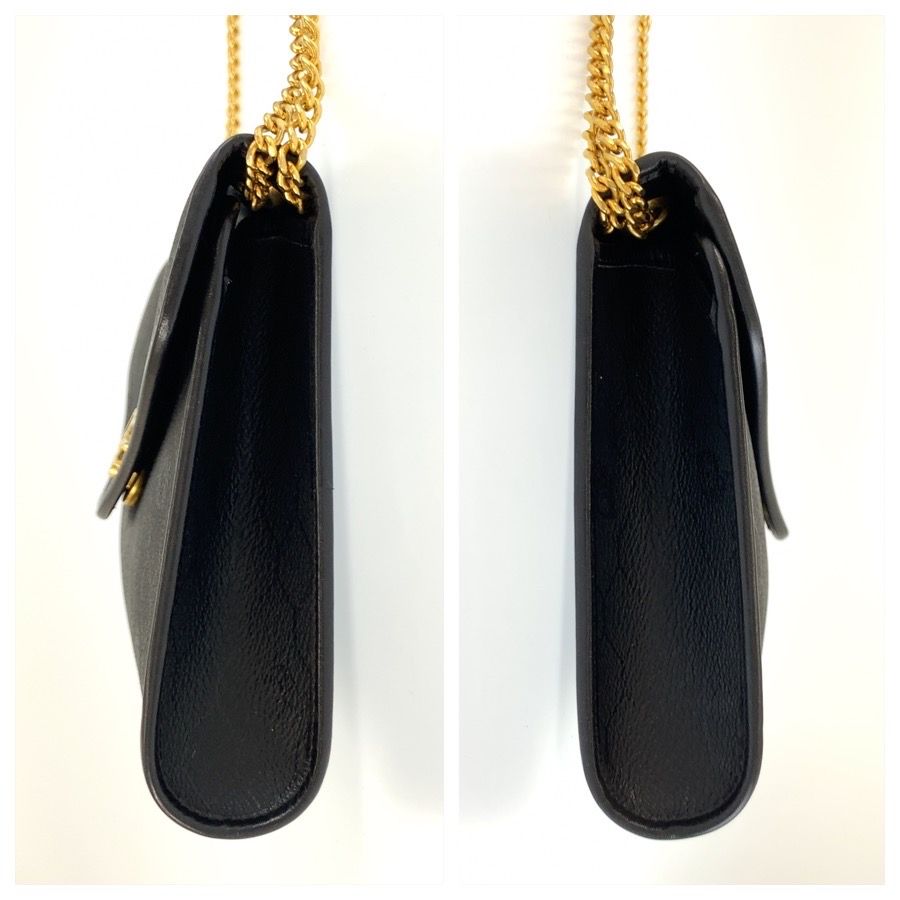 Dior Vintage Honeycomb Pattern Black Gold Chain Shoulder Bag — view 7
