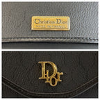 Dior Vintage Honeycomb Pattern Black Gold Chain Shoulder Bag — view 3